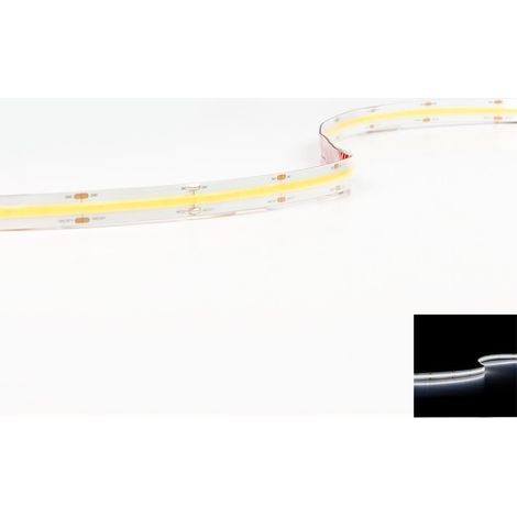 COB 24V CRI90 LED Streifen 5M 12W/m 504LED/m 10mm - Lichtfarbe: Kaltweiß 6500K - Schutzart: IP65 (1/4)