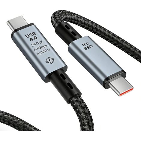 [Neue Generation] Thunderbolt USB-C-Kabel, Nylon-USB-4-Kabel mit Datenübertragung von 40 Gbit/s, PD3.1 240 W, 8K @ 60 Hz Videoübertragung für iPhone 17/Air/iPad/MacBook Pro/Dockingstation (1,5 Zoll) (1/5)