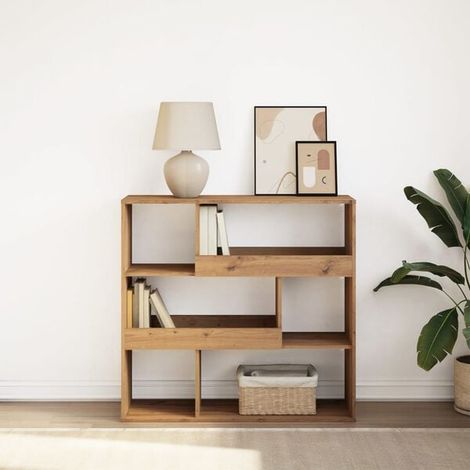 Étagère de Bibliothèque en Chêne Massif Fait Main, Étagère Séparateur de Pièce 100x33x94.5 cm (1/5)