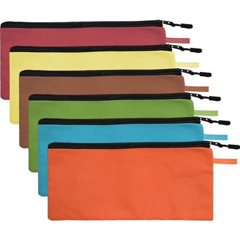 6 Pcs Toile Pochette à Outils avec Fermeture à glissière, Trousse Outils de 16 oz, Sac à Outils Polyvalent, pour Outils (1/4)
