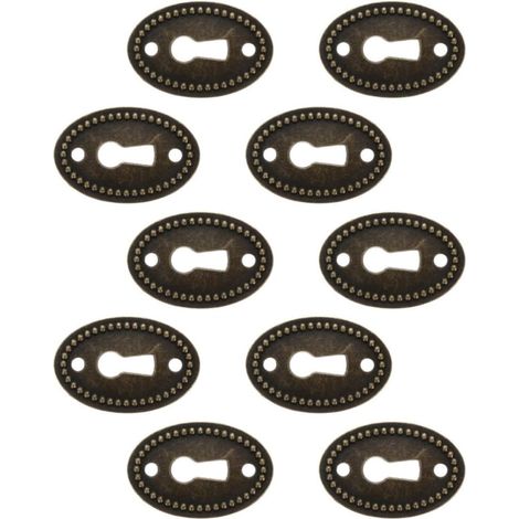 Cache-serrure ovale décoratif, lot de 10, en alliage, pour (1/5)