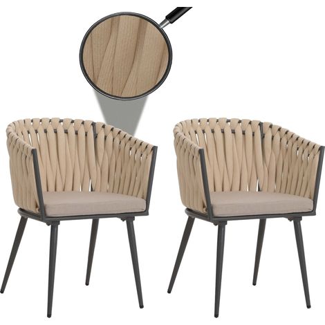 Lot de 2 chaises de jardin en aluminium HWC-N38, chaise d'extérieur avec accoudoirs, olefi (1/3)