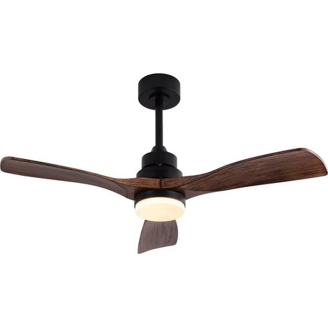 Bestseller 42-Zoll-Deckenventilator mit Licht und Fernbedienung, moderner Deckenventilator mit 3 Flügeln in Walnussfarbe, geräuschloser reversibler DC-Motor und Speicherfunktion im Bauernhaus-Stil