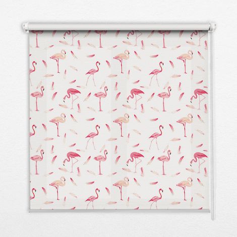 Tenda a Rullo Interna per Finestra - Tenda Filtrante Luce - Tenda Privacy - Tenda Decorativa Rettangolare - Rullo per Interni - (100 cm x 140 cm) - I fenicotteri e le loro piume (1/5)