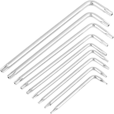 Torx Long Arm Tamper Proof Star Key, Long Tamper Proof Torx Key in Chrome-Vanadium Steel L Shape (1/5)