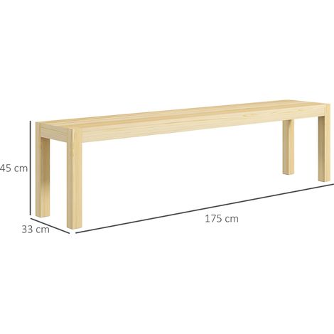Banc 3 places en pin massif naturel, robuste et rustique, charge max 330 kg, parfait pour cuisine, salle à manger ou terrasse. (1/5)