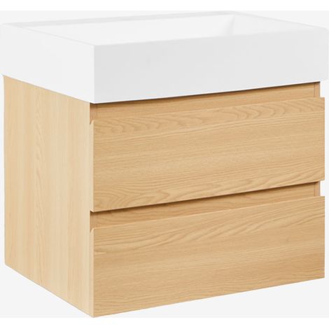 Set di mobili da bagno in legno e impiallacciatura di frassino con lavabo integrato Ona SKLUM            