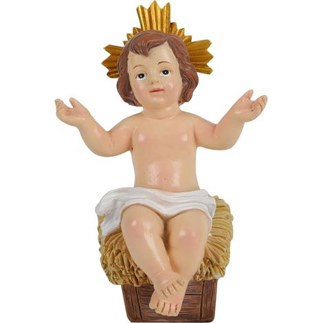 Enfant Jésus Figurines Miniatures Crèche Ornement Noël Sculpture Résine Crèche Enfant Jésus Décoration Bureau Idéal pour Maison Catholique Chrétienne Église et Table de Fêtes (1/5)