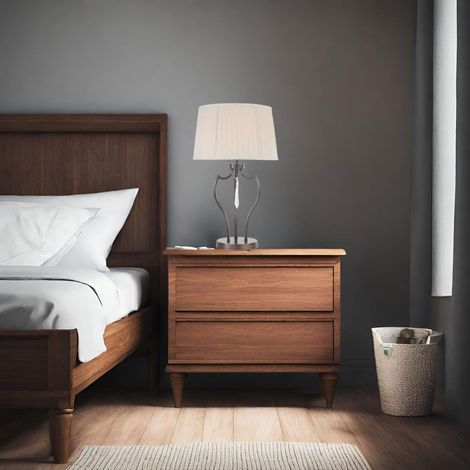 Lampe de table Pimlico bronze cristal E27 60W Elstead (1/2)