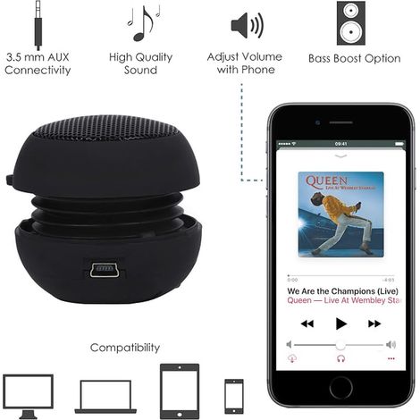 Mini Enceinte Rechargeable Portable – AUX Et Prise Jack 3,5 MM (1/4)