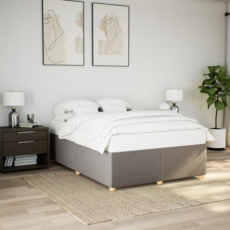 Cadre de lit sans matelas-Structure de lit taupe 140x200 cm tissu 504954 (1/5)