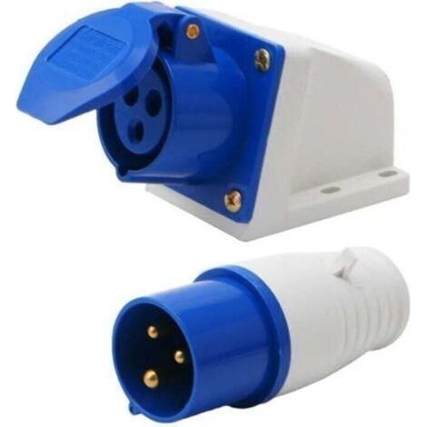 Prise industrielle 16 ampères 3 broches 220-250V étanche IP44 2P + E 3 phases 16A adaptée aux camping-cars, caravanes, camping-cars, (1/4)