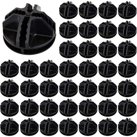 40pcs ABS Plastic Cube Wire Connectors, White Storage Cube Fittings, Modular Wire Cube Fittings, Grid Cube for Shelves and Storage Lockers (Black)...DE (1/4)
