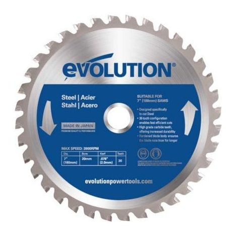 Hoja TCT Evolution 180 mm para sierra circular metálica