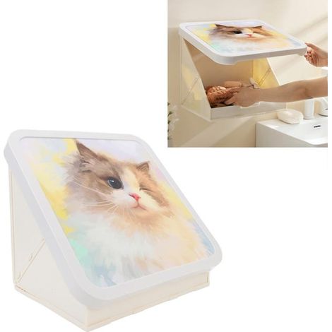 Boîte de rangement murale pour salle de bain, grande capacité, multifonction, peu encombrante, pliable, petite armoire de salle de bain, organisa