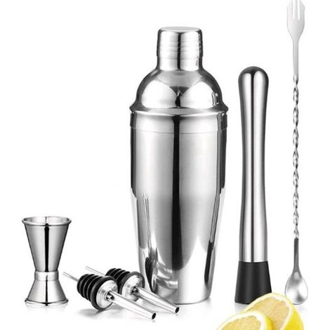 Cocktailshaker-Set aus Edelstahl, 750 ml Shaker, 7-teiliges Cocktailmixer-Set (1/5)