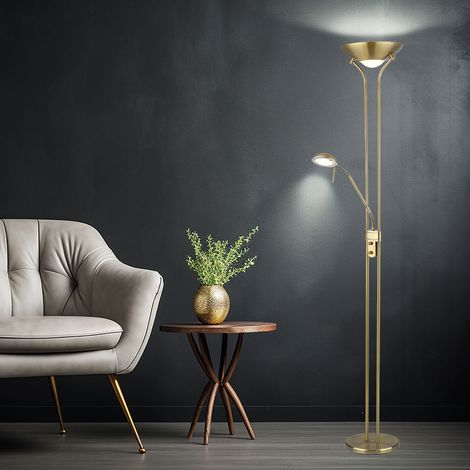 Proiettore a soffitto a LED Illuminazione camera da letto soggiorno Lampada da terra in ottone Lampada spot da lettura flessografica DIMMERABILE
