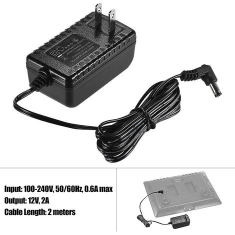 YONGNUO 12V 2A Standard-Netzteil, US-Stecker, Weitbereichsspannung 100-240V, für YONGNUO YN300III YN216