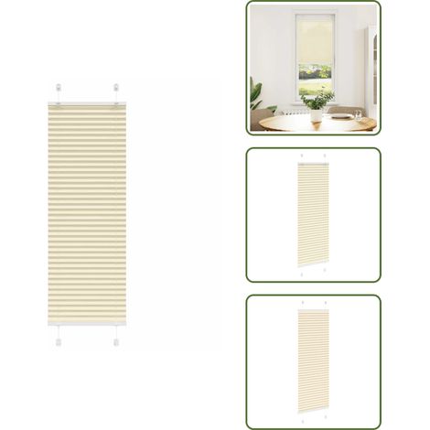 vidaXL Store plissé crème 50x100 cm largeur du tissu 49,4 cm polyester (1/5)