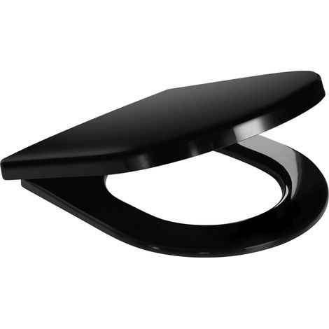 Collection, abattant WC déclipsable, avec frein de chute, lunette et couvercle de toilette, Duroplast, noir mat, ANTUS WRAP