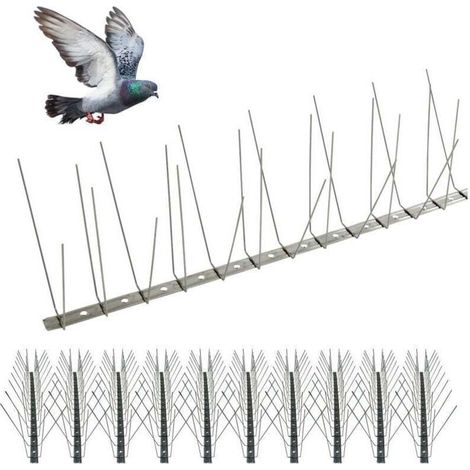 Pic anti pigeon 5m- Pic anti-pigeon flexible - Pointes en acier inoxydable inox - Ne rouille pas - Fabriqué en France (1/4)