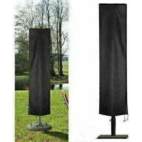 Garten-Sonnenschirm-Abdeckung aus 210D wasserdichtem Oxford, Garten-Sonnenschirm-Abdeckung, UV-/Staub-/Regen-/Wind-Offset-Sonnenschirm-Schutzhülle (240 x 57 x 57 cm, schwarz) (1/5)