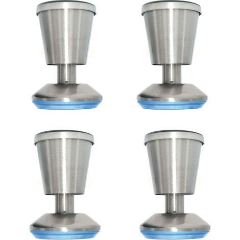 Set mit 4 Möbelfüßen aus Edelstahl, 80 mm hoch, höhenverstellbar 0-5 mm (1/5)