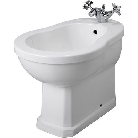 Milano Richmond White Ceramic Floorstanding Bathroom Bidet - 405mm x 390mm