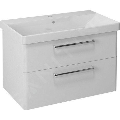 THEIA Meuble sous-vasque 2 tiroirs 75,6x50x44,2cm, blanc (1/5)