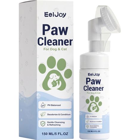 Mousse nettoyante pour pattes d'animaux, élimine les odeurs, spécialement formulée pour les pattes de chiens et de chats – 150 ml (1/5)