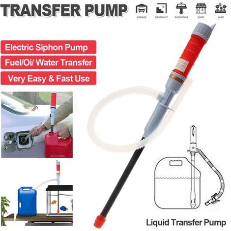 Ej.Life – Pompe électrique à siphon 3W – Avec tuyau 62,2 cm – Pour transfert eau, essence, huile – Utilisation garage, aquarium, sous-sol (1/5)