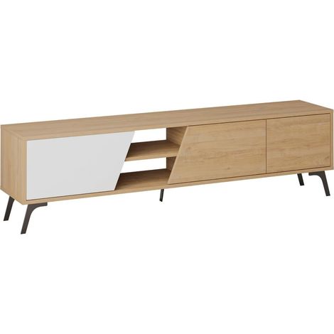 TV-Möbel mit 3 Türen und 2 Fächern, Eiche dekoriert, L180 cm - FIONA (1/5)