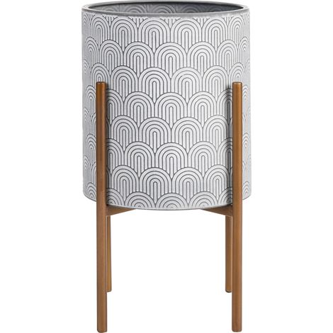Soporte para macetas para interior y exterior 31 x 31 x 58 cm metal gris/marrón Aubrieta (1/5)