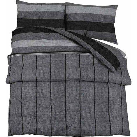 Maison Exclusive - Set Copripiumino Grigio Scuro 135x200 cm in Cotone