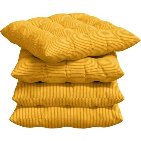 Maison Exclusive - Cojines para asiento 4 pcs Amarillo Claro 40 x