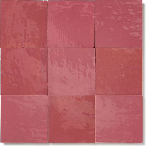 Zellige véritable Carrelage Artisanal - 10x10 cm - Rose Ancien (vendu par boîte de 0,5m²) (1/4)