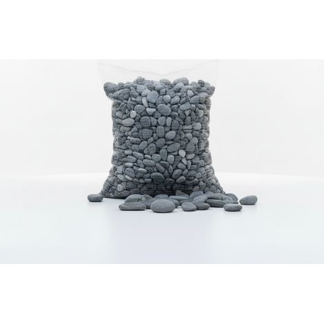 Canto rodado Negro Grafito - Saco 20 kg. - 40-60 mm