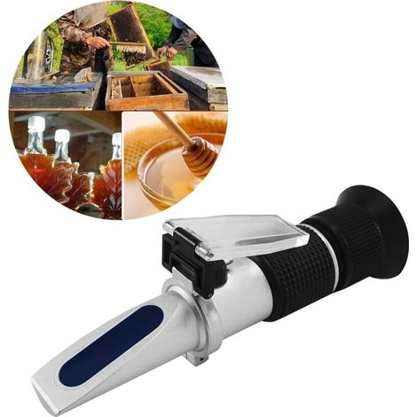 SABIR Réfractomètre à Miel 3-en-1 pour Humidité, Brix et Baume, Échelle Brix 58–90% – Sans Pile, Testeur Optique ATC pour Miel, Sirop, Mélasse, Apiculture et Transformation Alimentaire (1/5)