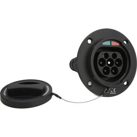 SJLERST Prise de Charge EV, Adaptateur de Charge EV de Type 2 250V 16/32A AC IP54 Prise de Charge EV étanche Universelle pour Type 2 IEC 62196