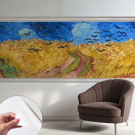 Papier peint adhésif avec colle pour décoration moderne de salon chambre à coucher cuisine et bureau Facile Paysage champêtre 250x104 cm (1/5)