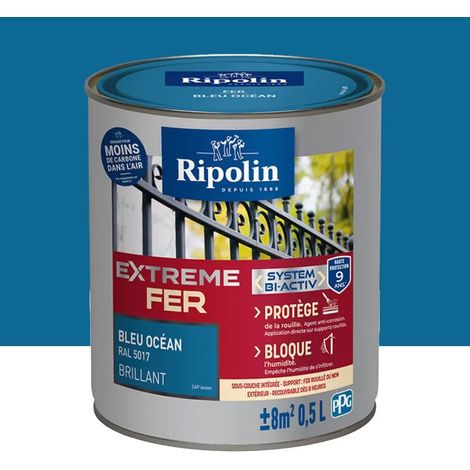 Peinture Fer RIPOLIN Extreme Fer Bi-Activ Bleu océan 0,5 L (1/3)