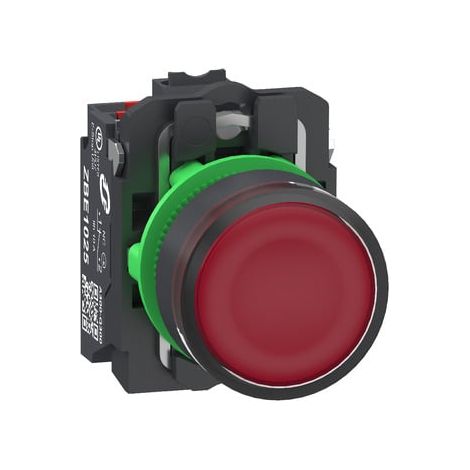 Pulsante luminoso rosso O22 24V AC/DC 1NA+1NC Push-In - XB5AW34B55