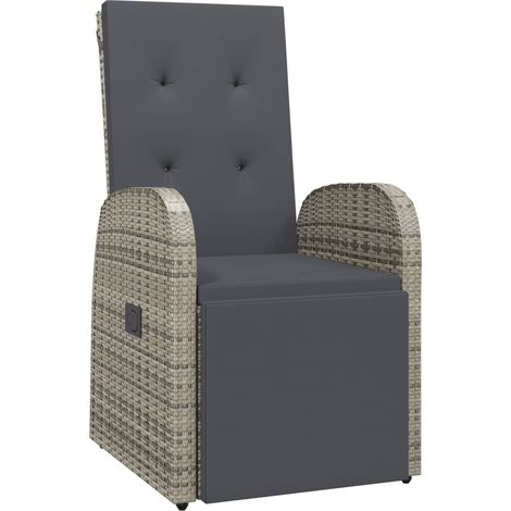 Maison Exclusive - Garten-Liegestuhl mit Auflage Poly Rattan Grau