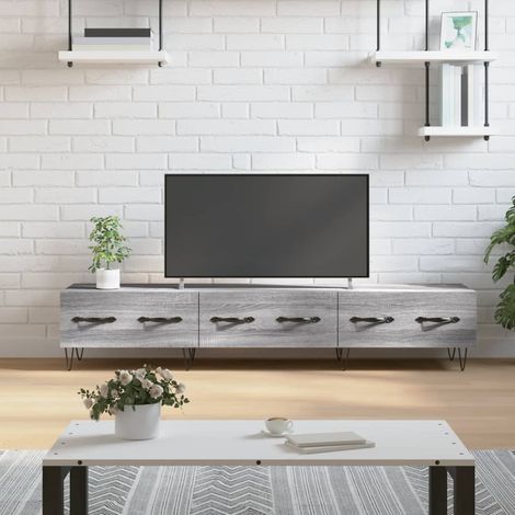 Mobile TV multimediale scaffale TV credenza TV sala da pranzo soggiorno camera da letto sonoma 150 x 36 x 30 cm legno ingegnerizzato grigio 020028414