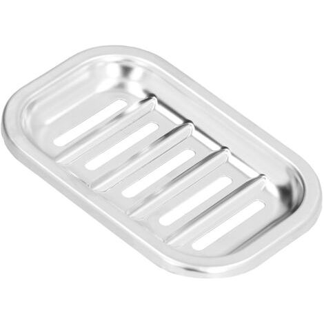 Porte-savon en acier inoxydable avec égouttoir, adapté aux salles de douche. (1/5)