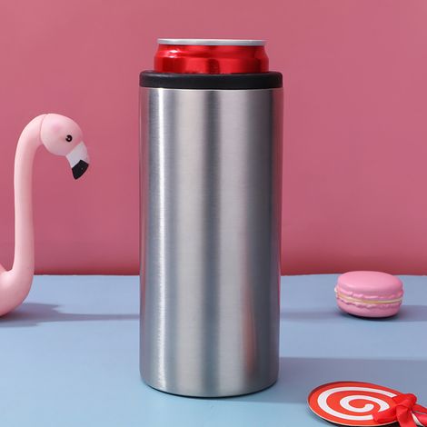 Refroidisseur de canettes isotherme 4 en 1, porte-bières à double paroi en acier inoxydable pour bouteilles de bière de 355 ml (12 oz) (1/5)