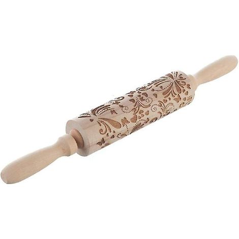 Rouleaux à pâtisserie en bois à faire soi-même, biscuits de Noël faits maison, outils et fournitures, motif en relief, gravure laser. (1/5)