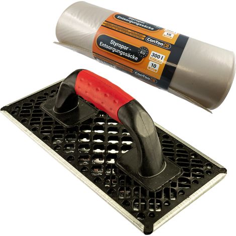 CONTOO WDVS Schleifbrett Raspel Egalisierungsbrett 270mm+Styropor-Abfallsäcke 10x300L (1/5)