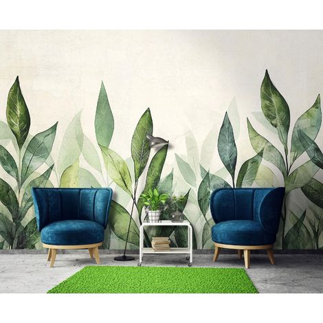 Vlies Fototapete Blätter 200x140 cm, Tapeten, für Wohn und Schlafzimmer, Vliestapete Wandtapete Tapete 3D Effekt- inkl. Kleister - Natur tropisch botanisch grün, WallArena (1/4)