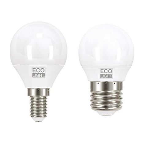 LAMPADINE ECOLIGHT LED E27 M/GL 6W N. (1/3)
